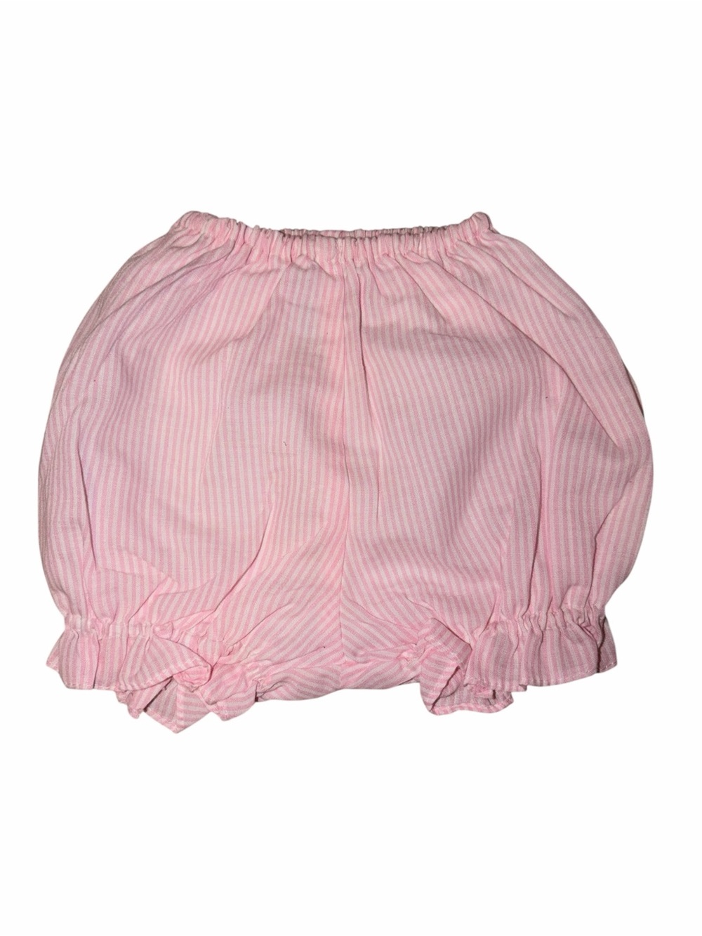 Vintage 1960s 60s Pink Stripe Baby Bloomers 12m Ruffle Diaper Cover Cottagecore